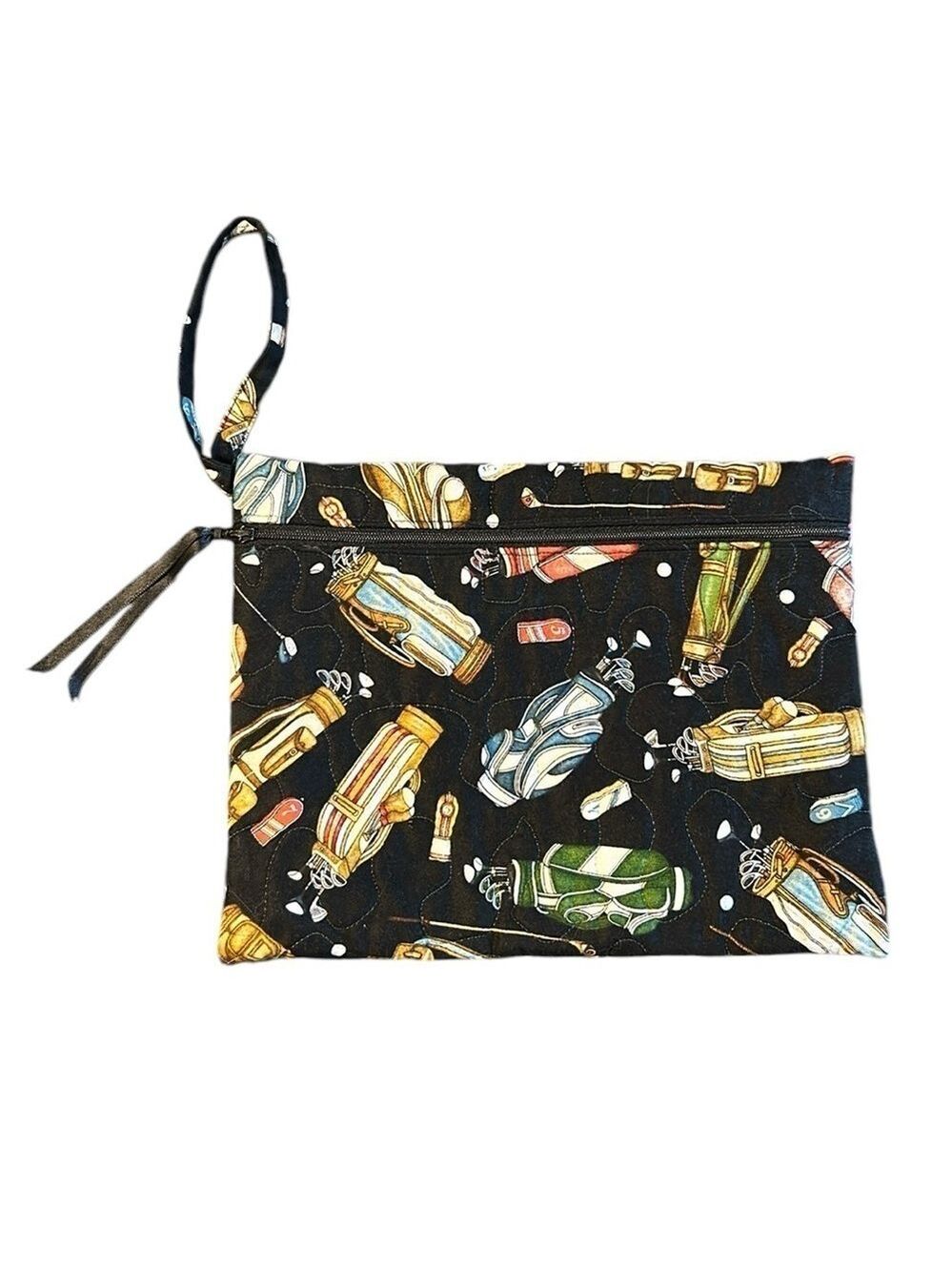 Ladies Golf Theme Quilted Wristlet Pouch Travel Bag